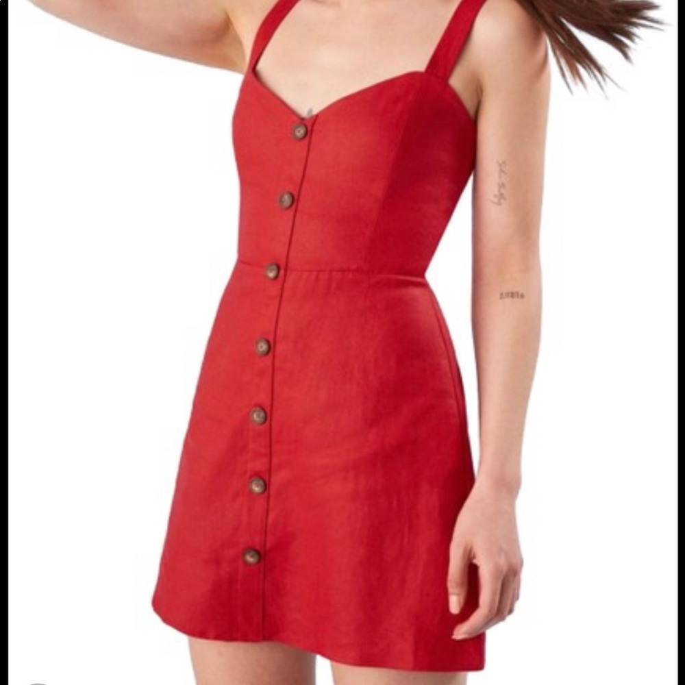 Reformation Red Linen Dress